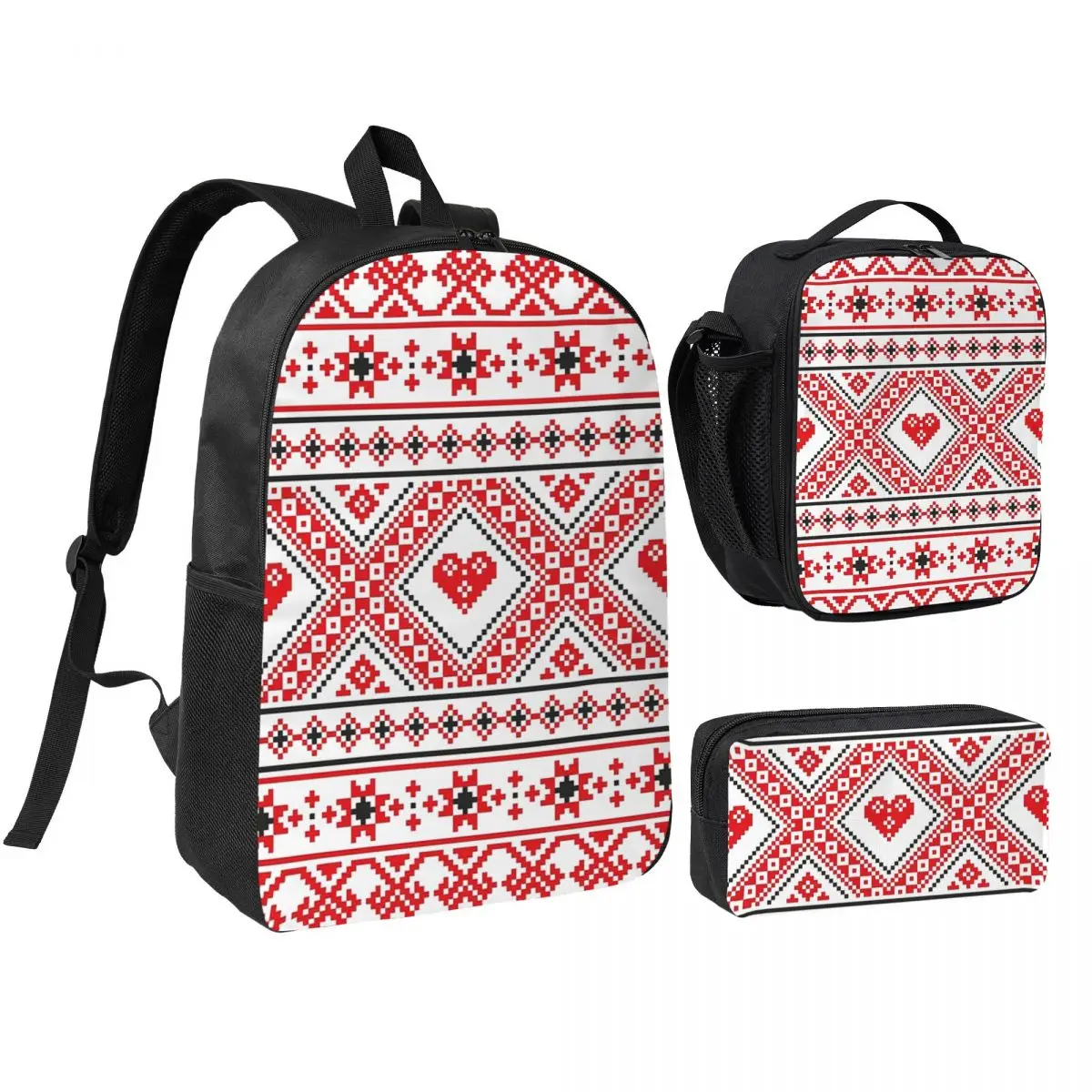 

Croatia Hrvatska Kroatia Hrv Backpack Boys Girls BookBag School Bag Shoulder Bags 3ps Insulated Lunch Bag Pencil Case