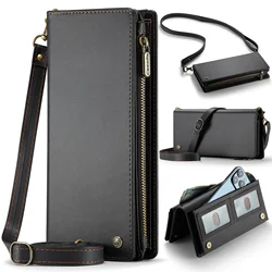 CaseMe Universal Crossbody Wallet Case for iPhone 15 Pro Max S24 Ultra Note 10 OnePlus 12 Mi 14 Redmi Note 13 Pura 70 Pro Plus