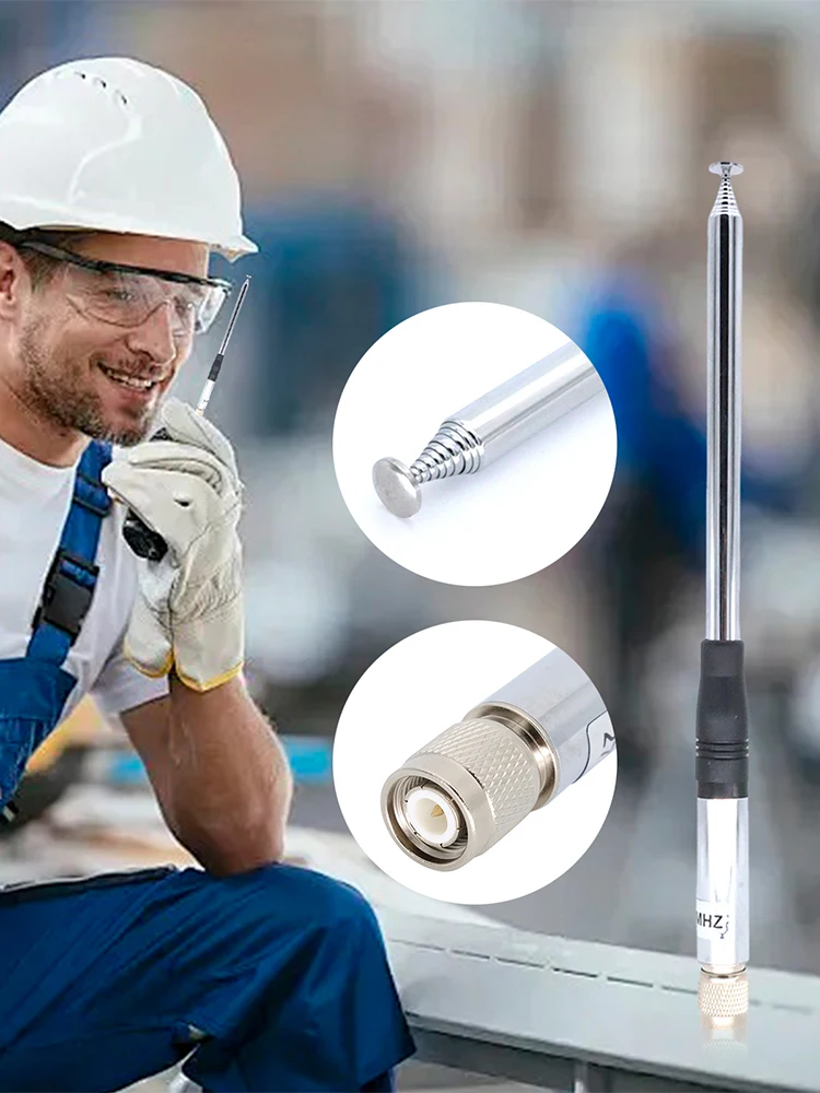 27Mhz 9-Inch To 51-inch Telescopic/Rod Antennas TNC Male Connector CB Radio Antenna for CB Handheld/Portable Radio