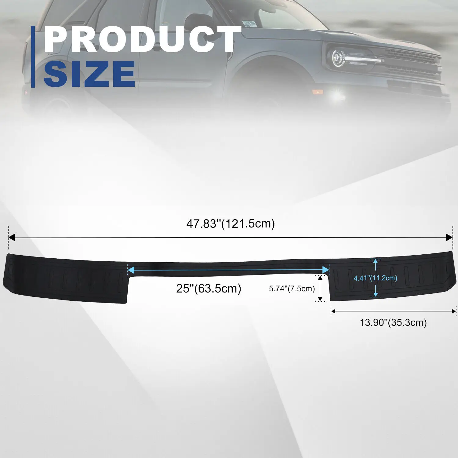 Outer Rear Bar Bumper Protector for Ford Bronco 2021 2022 2023 Tailgate Door Guard Stripe Trim Cover Car Exterior Accessories