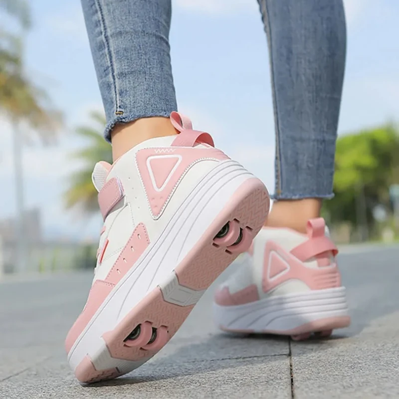 

Обувь для роликовых коньков с колесами, модная крутая обувь для роликовых коньков со средним верхом для мальчиков и девочек, дышащие выдвижные роликовые коньки