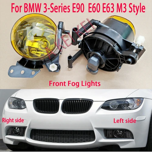Imagen 1 del producto Luces antiniebla delanteras para BMW Serie 3 E90 E91 E92 E60 E63 2006-2011 M3 estilo luces antiniebla de parachoques delantero luces antiniebla halógenas con bombillas