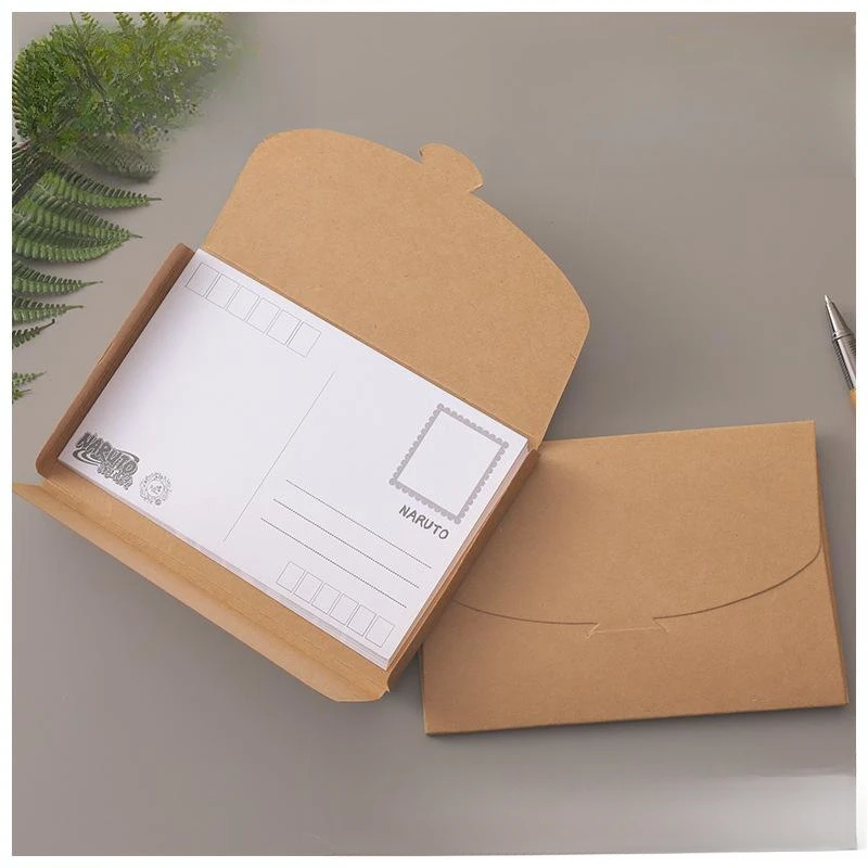 50pcs Kraft Paper  Envelopes Postcard Cover Packaging Business Card Photo Storage Box