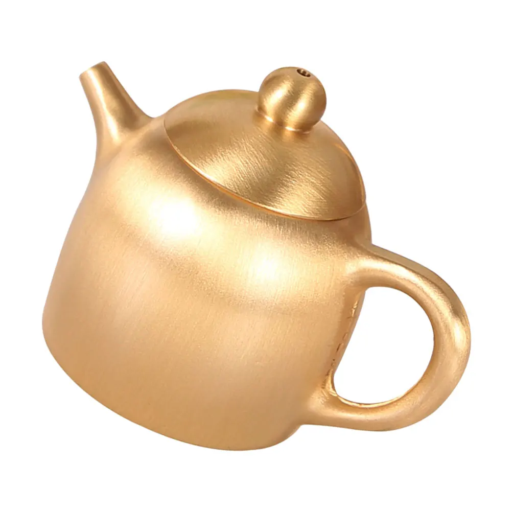 

Chinese Style Brass Mini Ornament Desktop Decor Creative Gift For Home Office Fine Crafted Teapot Shaped Adornment