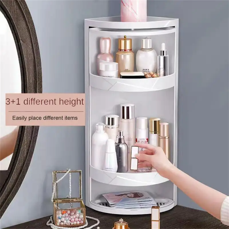 Creative Bathroom Storage Rack Plastic Rotary Toilet Non-Perforated Triangle Storage Rack Wall-Mounted Toilet Sorting Rack