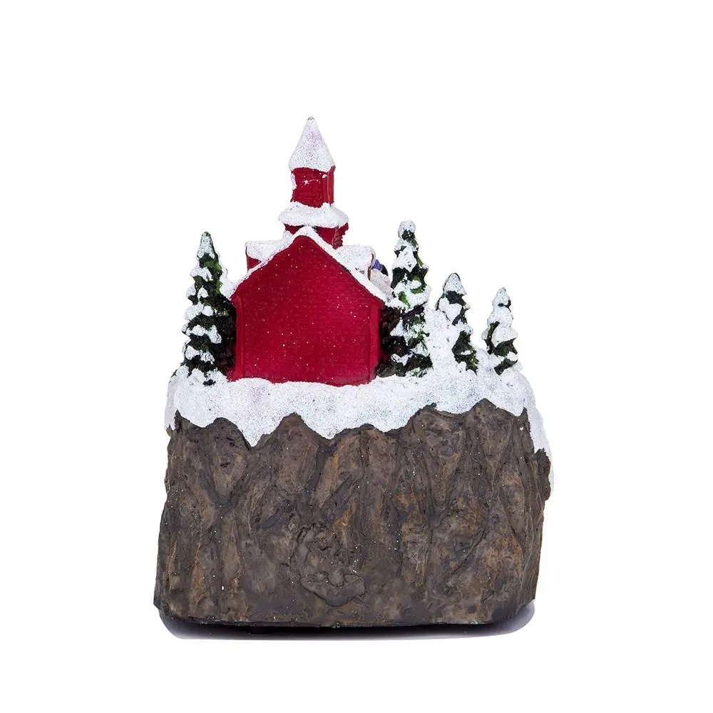 Resin Christmas Luminous Music Box Easy to Use Exquisite Snow House Music Box Vivid Christmas Luminous House Christmas Gifts