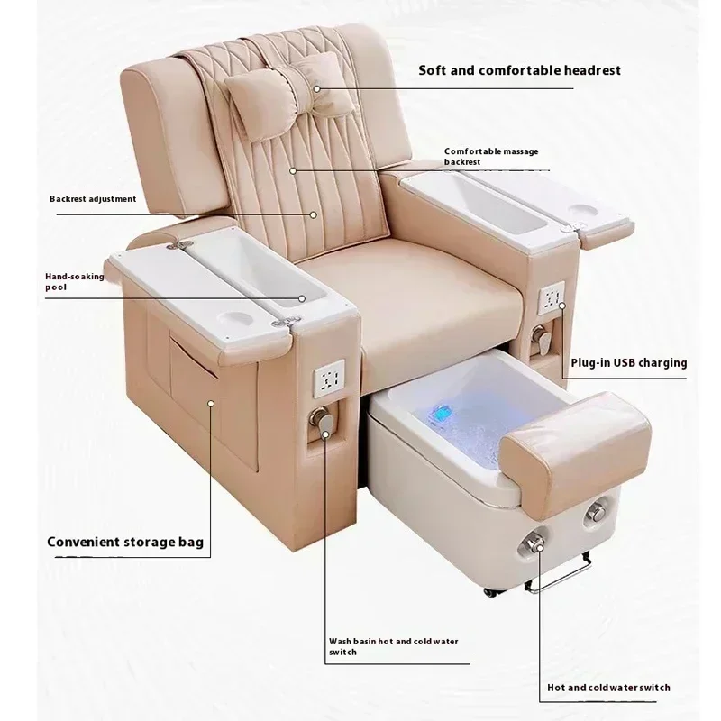 سبا فاخر باديكير كرسي مسمار التكنولوجيا كراسي كرسي بذراعين المهنية LED جميلة تدليك بيدا أثاث Sillones De Pedicura #4
