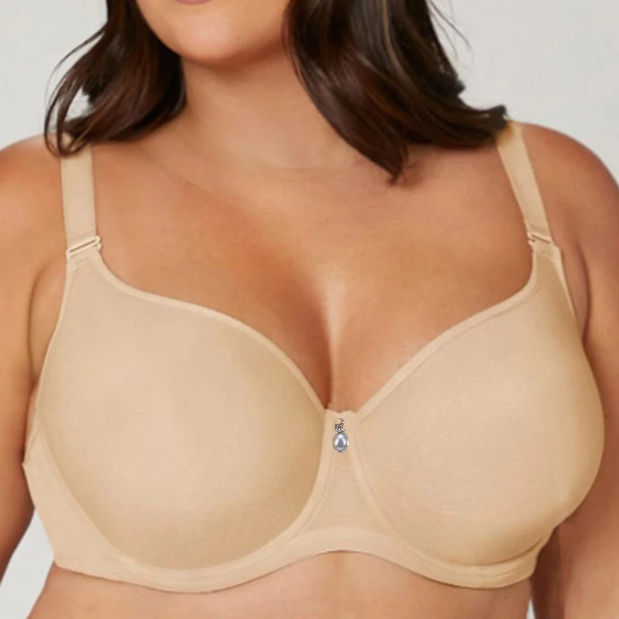 

Plus Size Women's Mesh Supportive Minimizer Bra Non-Padded Underwire Plunge T-Shirt Lingerie 34 36 38 40 42 44 C D E F