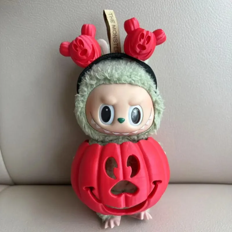 Kleidung für Labubu Halloween Farbverlauf Buntes Kürbis-Outfit-Set für 1.0 3.0 Generation Figur Sammlerstück Dekor Labubu Cosplay