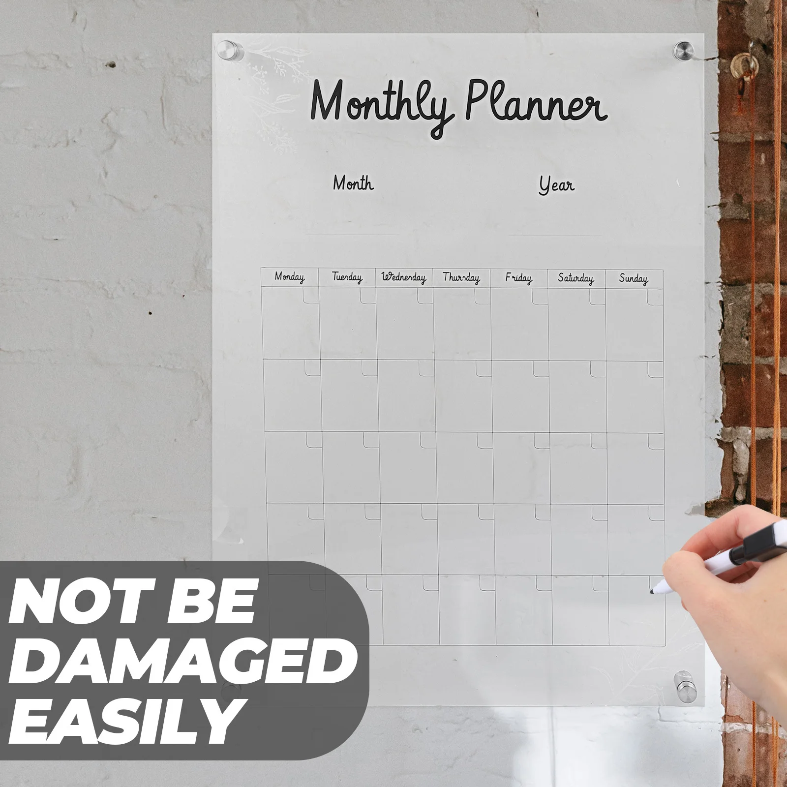 1 set 1 Set Clear Acrylic Weekly Planning Board Erasable Message Memo Display For Office School Home Study Kitchen Use