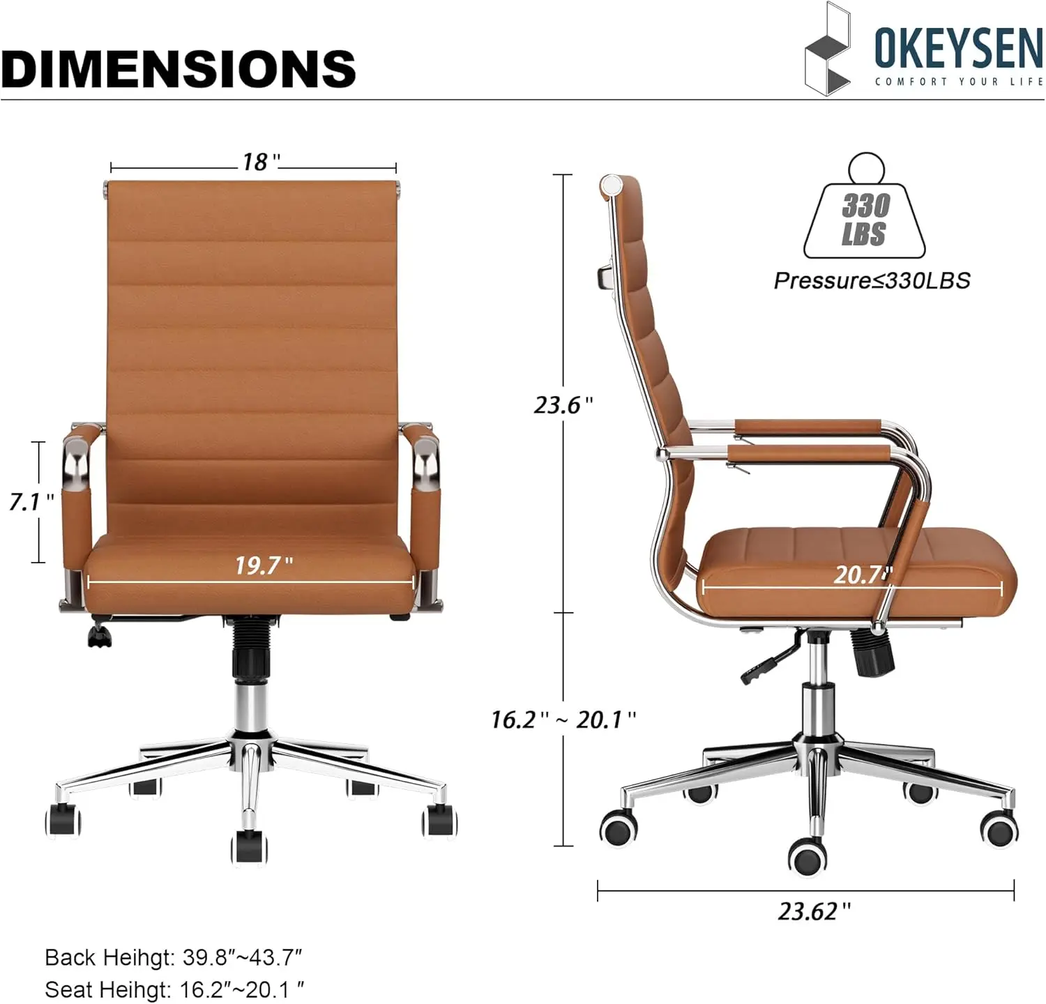 Büro-Schreibtischstuhl, ergonomische moderne Konferenzraumstühle aus Leder, gerippt, höhenverstellbar, drehbar, rollbar