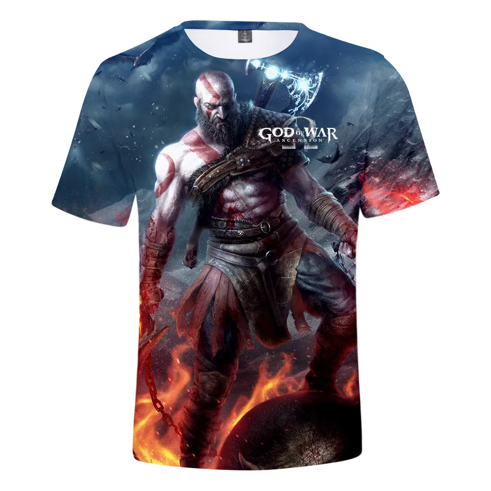 Hot Game T-Shirt God Of War Kratos 3D Print Summer T Shirt Fashion Kids Casual T-shirt Boy Girl Unisex Tshirt Children's Tops