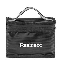 Realacc Fireproof Waterproof Lipo Battery Safety Bag Luminous Handle Battery Storage Bag 155x115x90mm