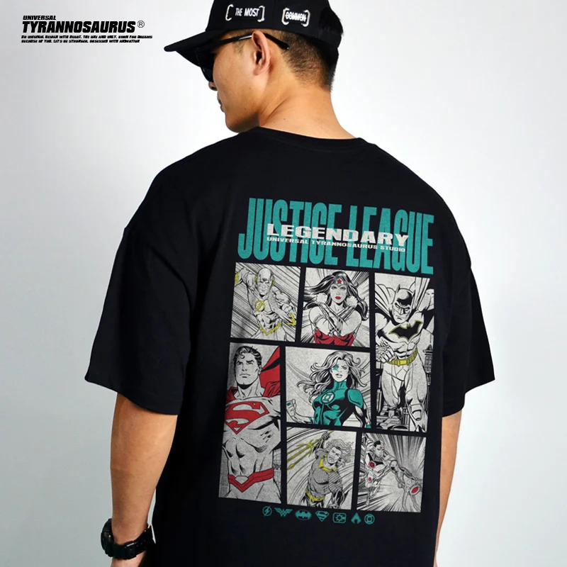 

Модная брендовая летняя футболка DC Comics Joint Justice League Batman Superman Wonder Woman с короткими рукавами, мужская свободная футболка