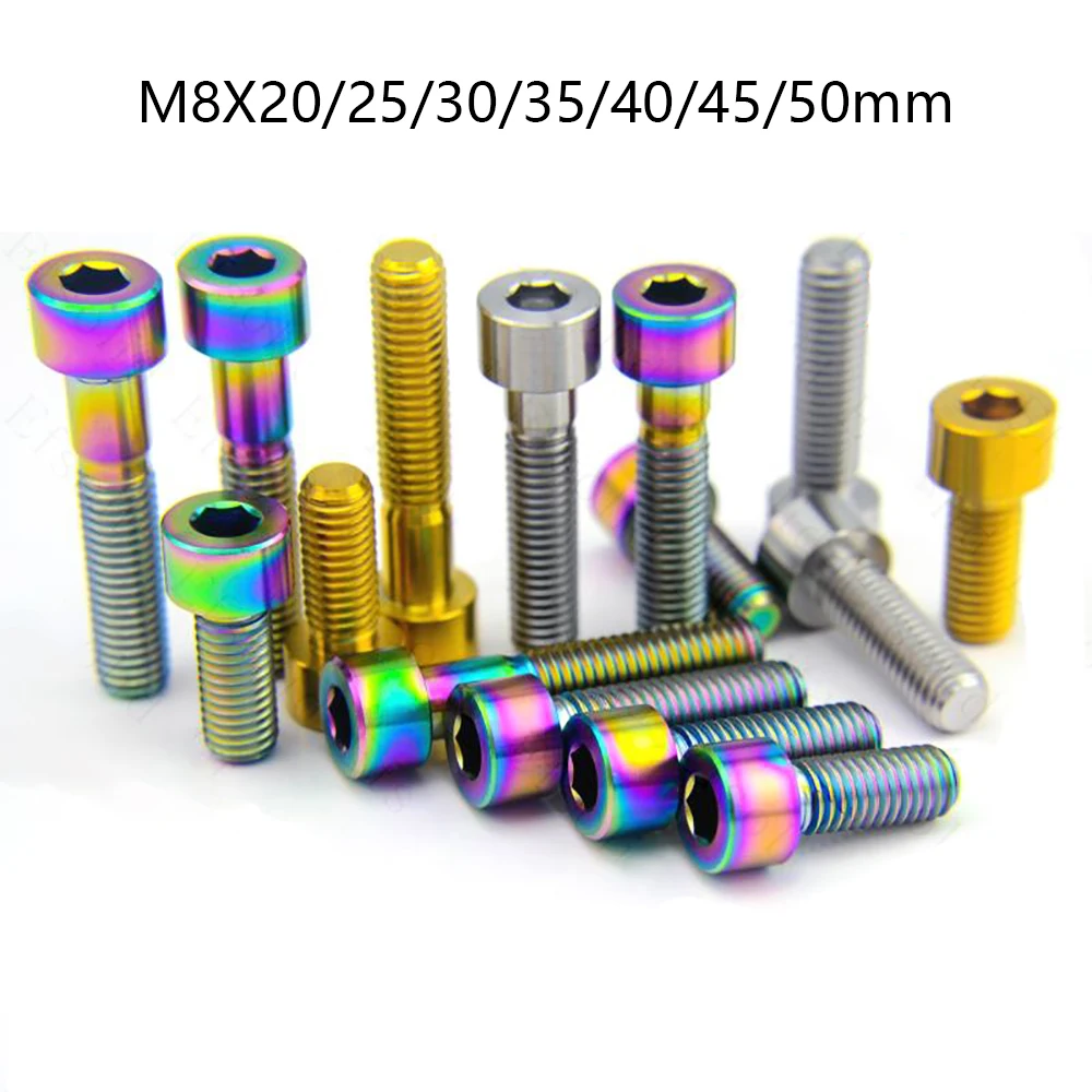 

1Pcs M8 Cap Head Hex Socket Screw Length 20/25/30/35/40/45/50mm for Bicycle Cycling Motorcycle Car