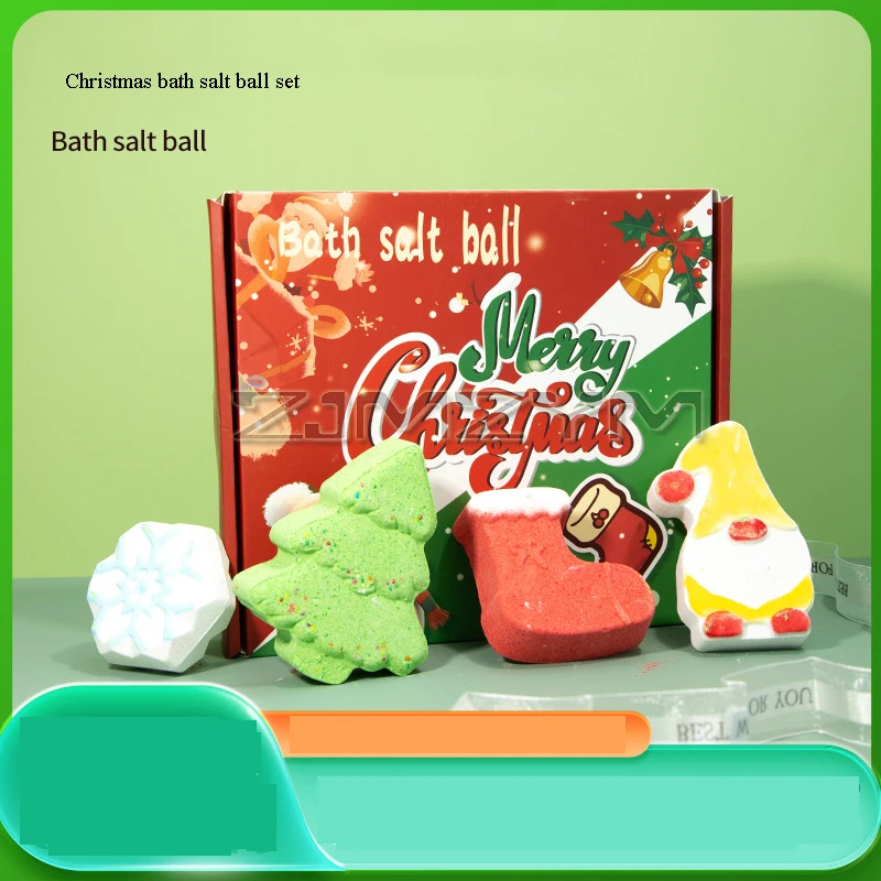 4 개/대 크리스마스 목욕 공 480G 에센셜 오일 목욕 소금 공 바디 스트레스 릴리프 엑스 폴리 에이 팅 모이스춰 라이징 향수 스파