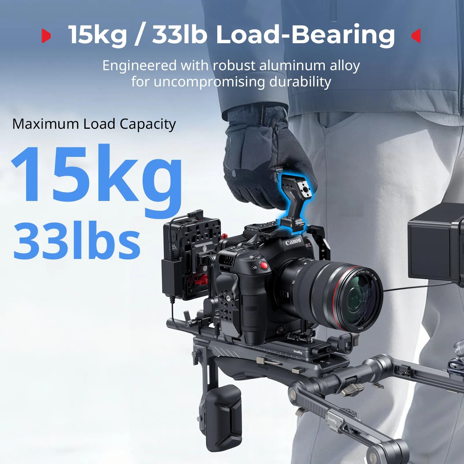 Uchwyt górny z szybkim mocowaniem SmallRig HawkLock H21 do klatek operatorskich Sony i Canon, szyna NATO z szybkim mocowaniem kompatybilna z ARRI - 5632 — zdjęcie produktu 6