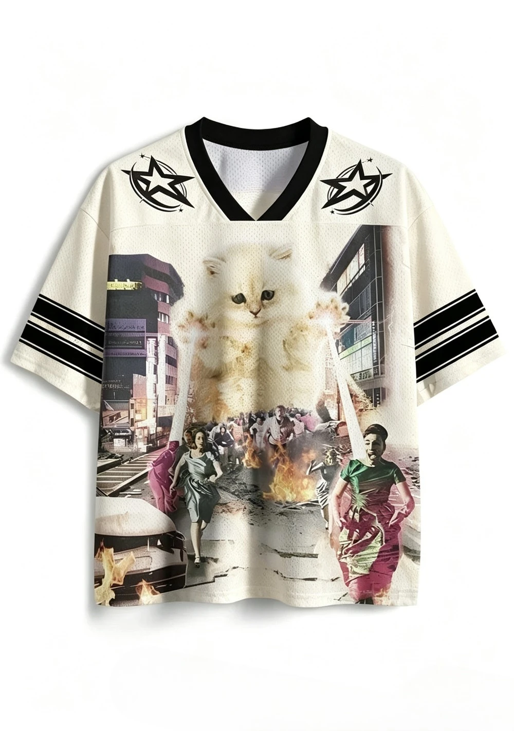 Harajuku Lustiges Katzen-Tier-Motiv 3D-Druck Atmungsaktives Schnelltrocknendes T-Shirt für Männer und Frauen Outdoor Freizeit Sport Streetwear Eltern-Kind-Kleidung – Detail 4