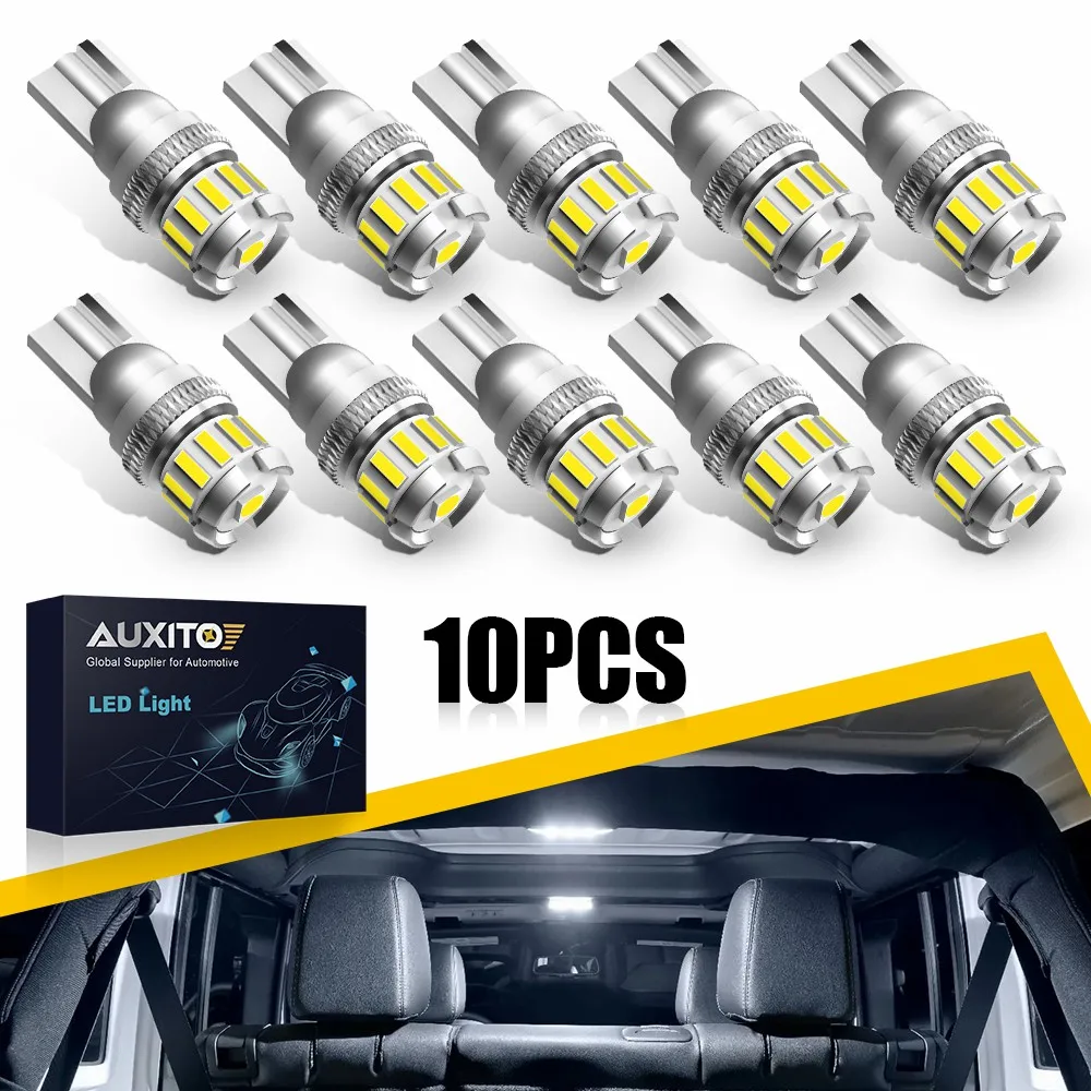 

AUXITO 10Pcs W5W T10 LED Bulb Canbus Car Interior Light For Audi Hyundai I10 Ford Kuga Fieats Toyota Prius 2009 Skoada Octavia 3