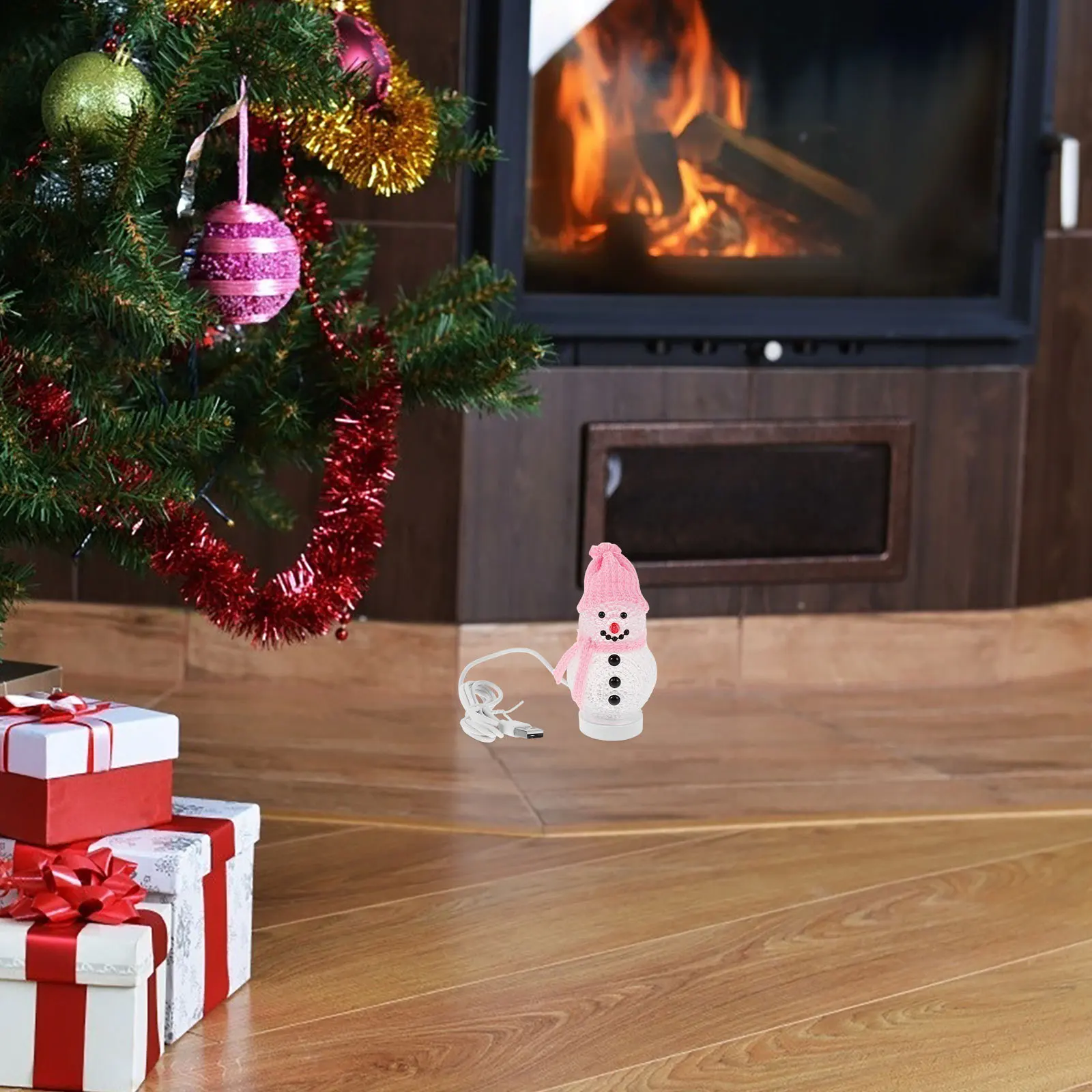 2 قطعة قبعة ثلج الوردي Led عيد الميلاد مصباح ليد الجدول مصباح لغرفة النوم زينة عيد الميلاد المنزل سطح المكتب مصباح السرير الخفيفة