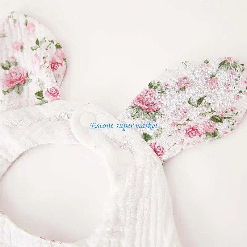 

090B Infant Drooling Bib Bandana Scarf Soft and Breathable Toddler Saliva Towel 4-Layer for Newborns Baby Burping Cloth