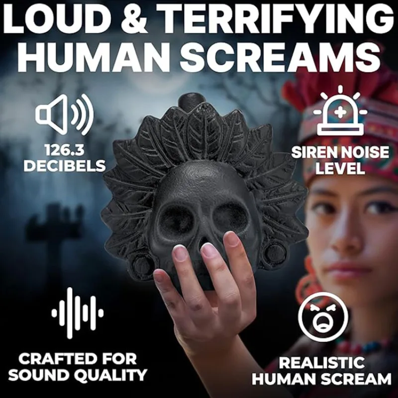 Real Screaming Aztec Death Whistle The Intense 125dB Human Scream for party supplies Ceramic Halloween Scary Eerie Whistle