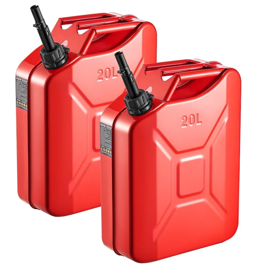 

Metal Fuel Container 5.3 Gallon Fuel Jerry Can with Spout and Comfort Handle 6 L/min Max Flow Rate Leakproof and Corrosio