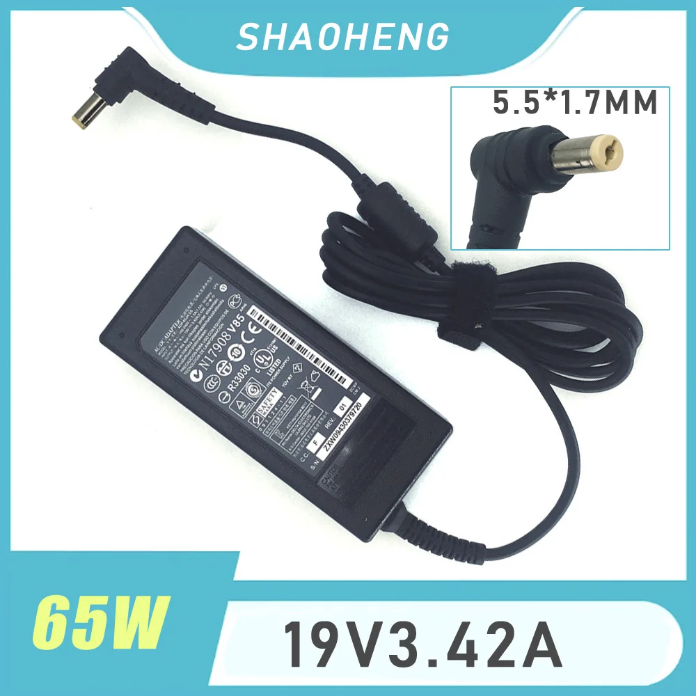 Carregador de Laptop Original de 65W para Acer Aspire V5 V3 V7 S3 E1 R3 R7 M5 E1 5349 5750 5250 7560 AS7750 Adaptador AC 19V 3.42A
