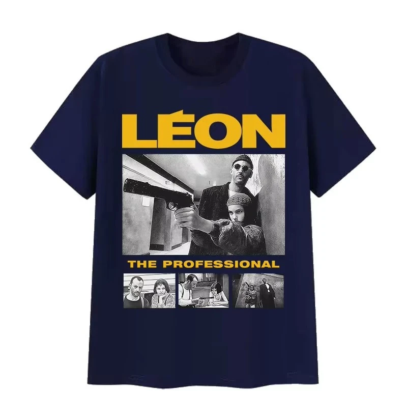 Film Leon The Professional Grafik-T-Shirt für Herren, modisches O-Ausschnitt-Kurzarm-T-Shirt, Vintage-T-Shirt aus hochwertiger Baumwolle – Detail 7