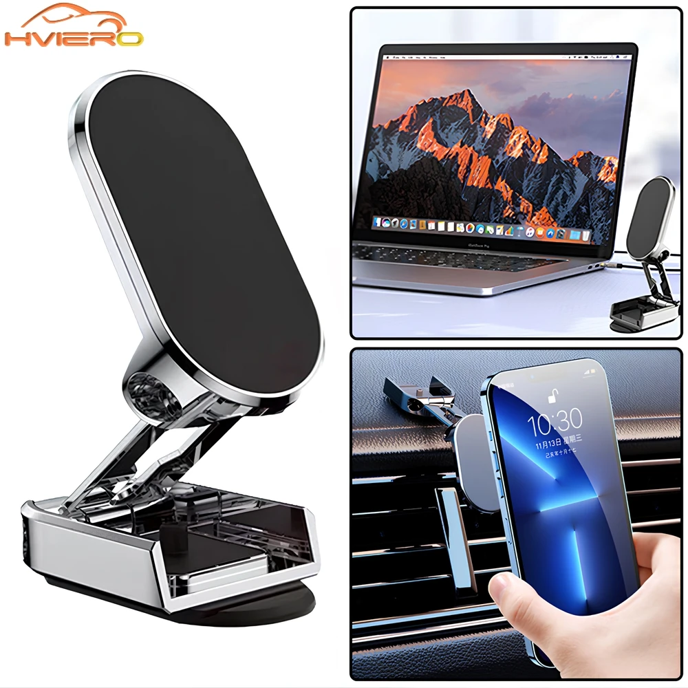

Car Stand Smooth Rotation 360°Metal Magnetic Folding Magnet Designed Second To Install for IPhone Xiaomi Holder GPS Navigation