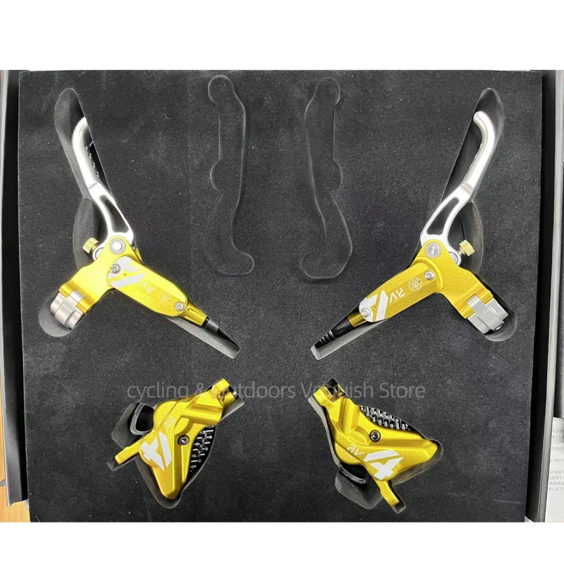 Ronglun High Quality 4 Pistons Hydraulic Disc Brake 850/1500mm Mountain Bike AM DH MTB Soft Tail Parts CNC Levers and Brakes