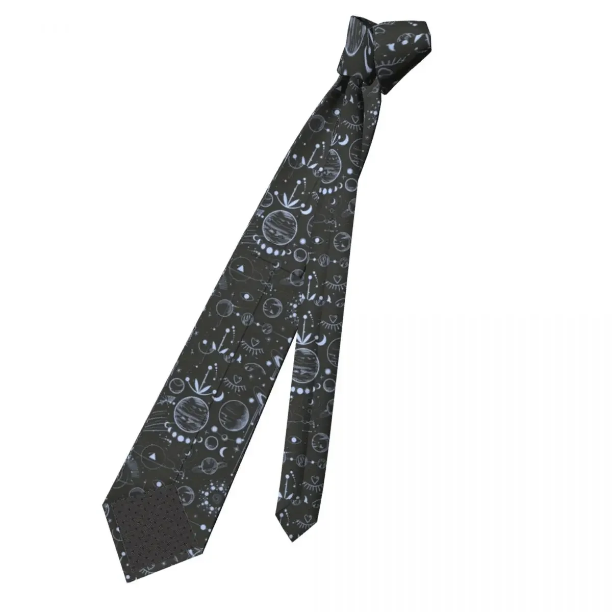 Blue Planets Pattern Tie Stars Nature Cute Leisure Neck Ties Funny Neck Tie For Men Women Graphic Collar Tie Necktie Gift Idea