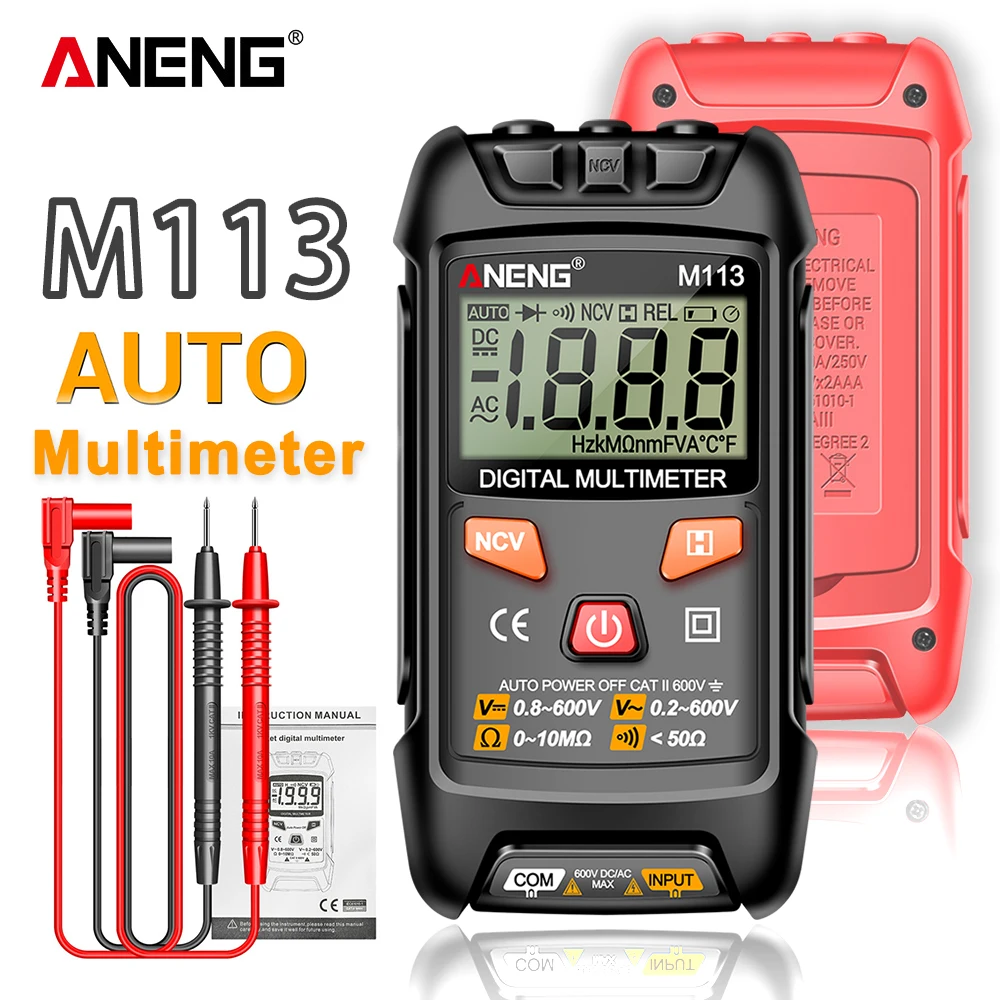 Mini Digital Multimeter Instruments ANENG M113  AC/DC Voltage Meter 1999 Counts Multimetro Ohm NCV Electricity Tools Measuring