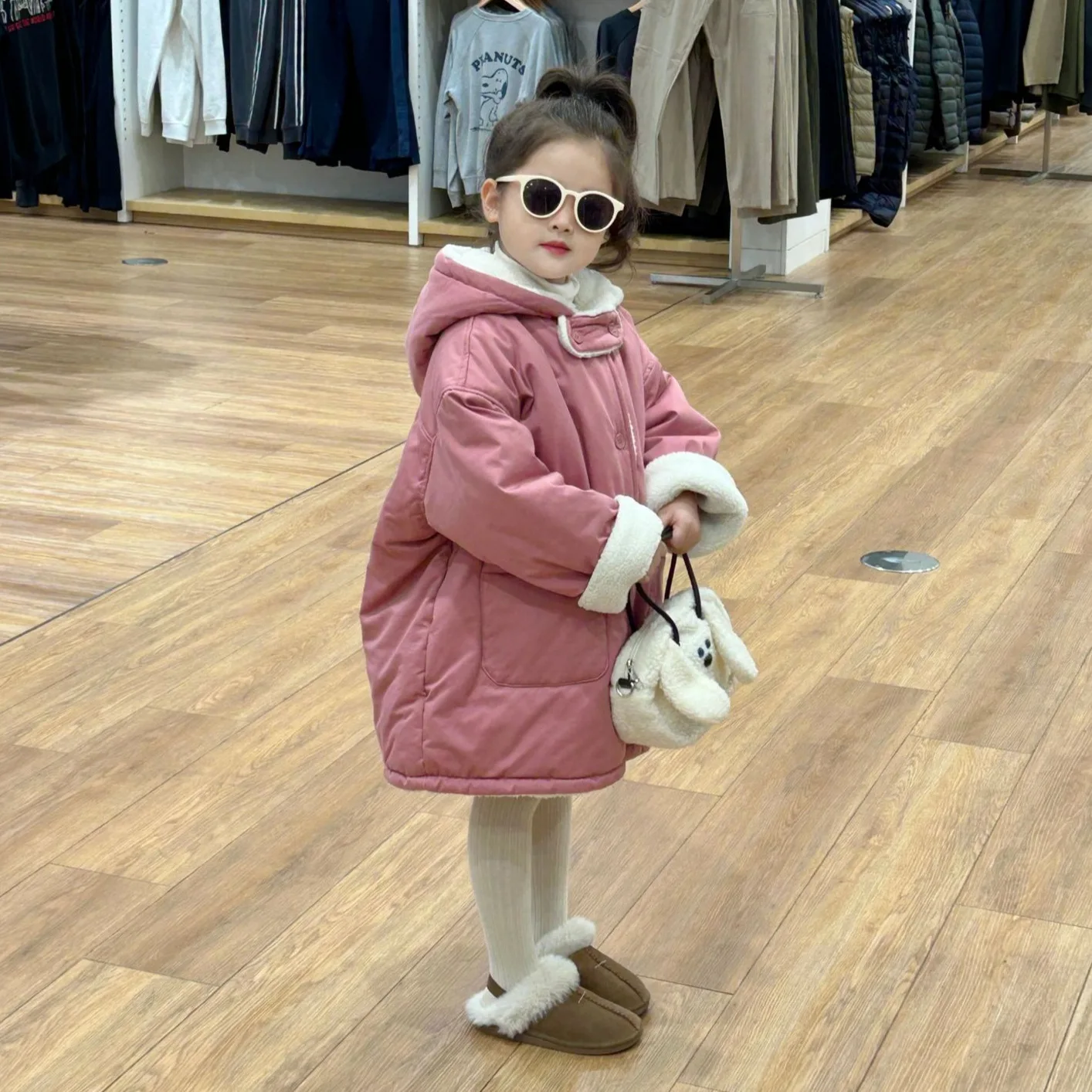 

Padded Clothes 2024 Winter New Korean Version Children's Fleece Thicker
