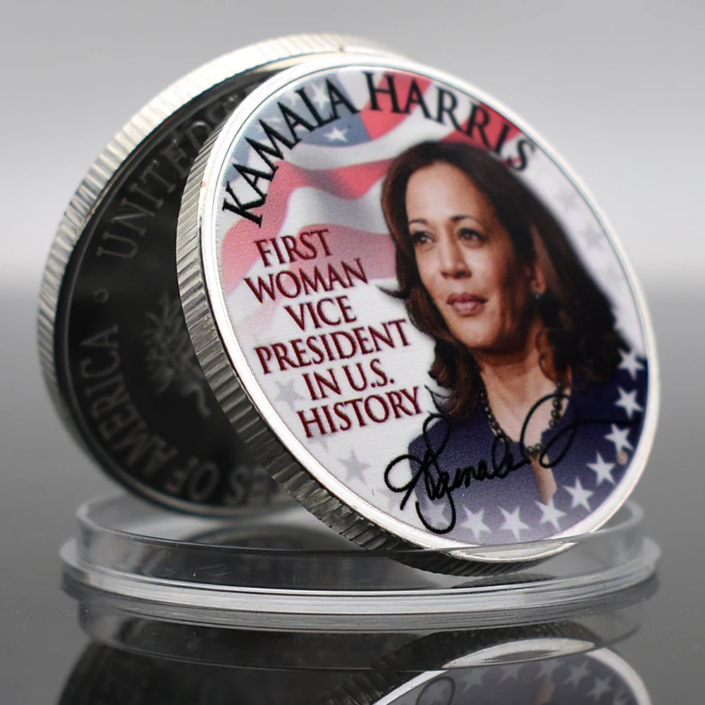 2024 US President Kamala Harris Commemorative Coin Metal Medallion Crafts Challenge Coin Collection Fans Gift