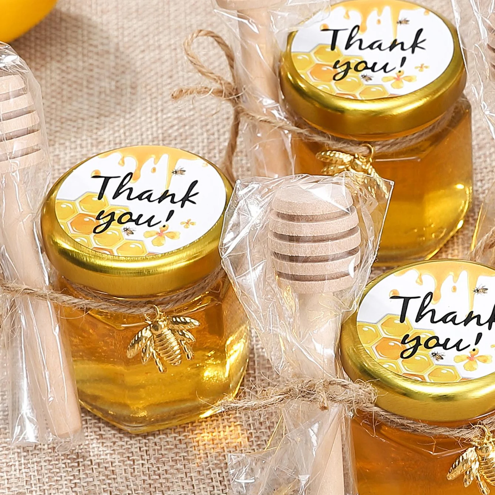 20pcs Mini Honey Jars 1.5 oz Glass Honey Jars,Perfect for Baby Shower,Wedding Favors,Party Favors