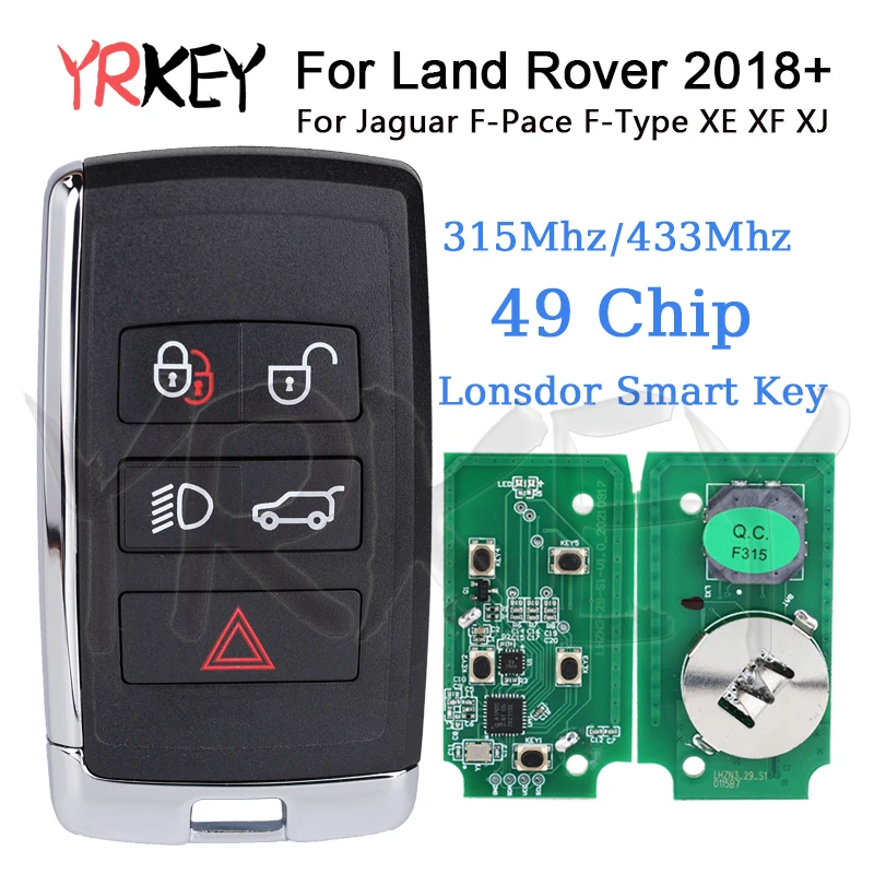 Car key Lonsdor Smart Key for Land Rover LR2 LR4 Jaguar F-Pace F-Type XE XF XJ 315MHz/433MHz Support K518 2018 2019 2020 2021