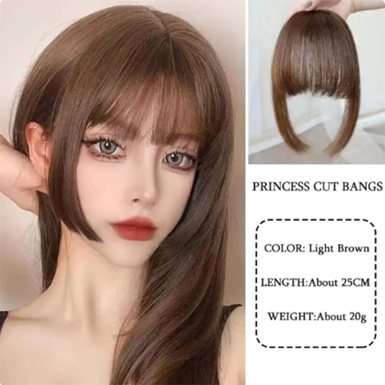 Synthesis 3D Princess Bangs Hime Cut Bangs Hairstyles Clip In Bangs Hair Bangs dla kobiet Hair Bangs Clip on Hair