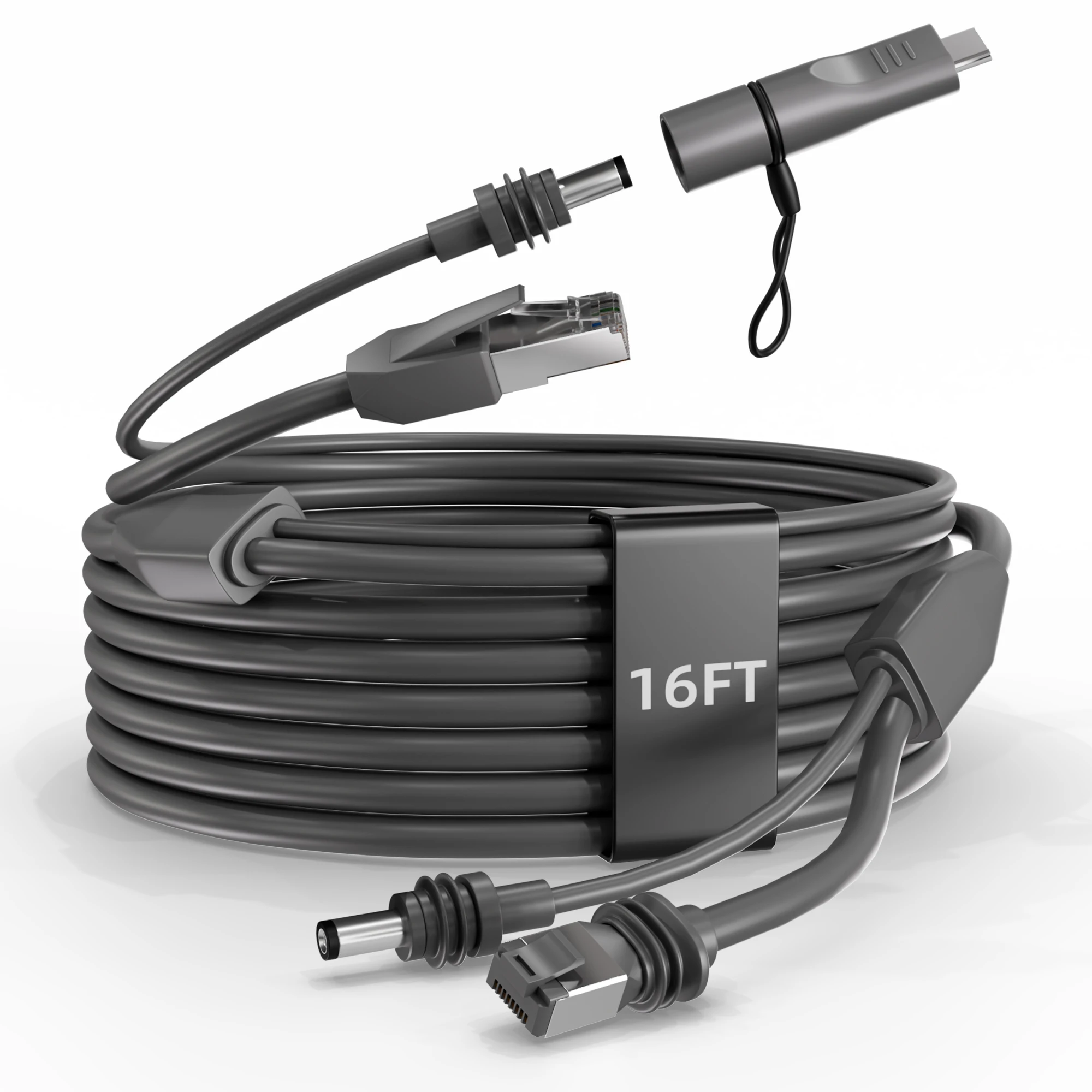 For Starlink Ethernet Cable 5M Starlink Power Cable 4 in 1 DC/USB C to DC + RJ45 + Gen 3 Replacement Extension for Starlink