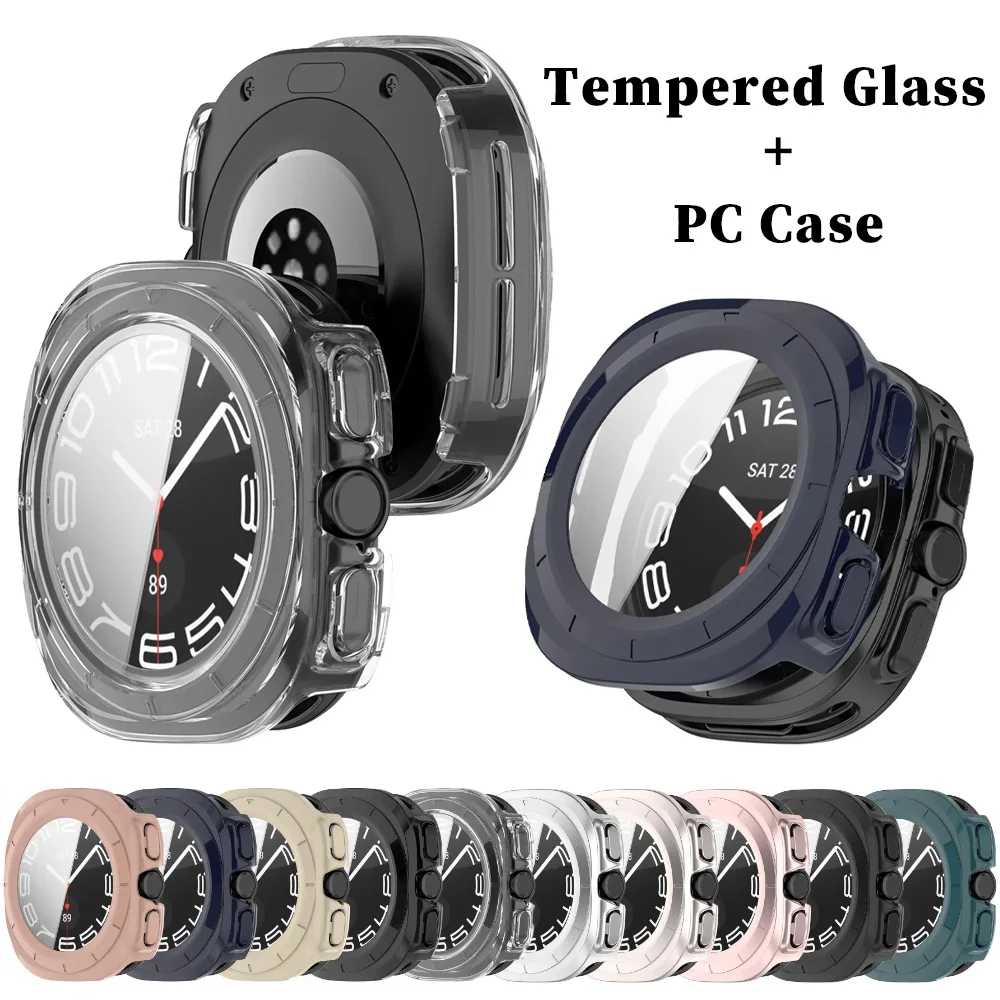 Tempered Glass+PC Case For Samsung Galaxy Watch Ultra 47mm Anti-fall All Around Protective Bumper Shell For Galaxy Watch Ultra