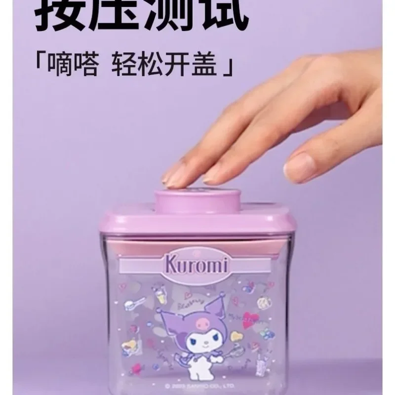 3 pçs olá kitty kuromi anime kawaii sanrio lanche selado jar bonito dos desenhos animados cinnamoroll caixa de armazenamento conjunto ins presentes para crianças