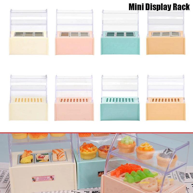 1PC Poppenhuis Mini Supermarkt Supermarkt Display Rack Kast Model Poppenhuis Micro Scène Ornament Kid Fantasiespel Speelgoed