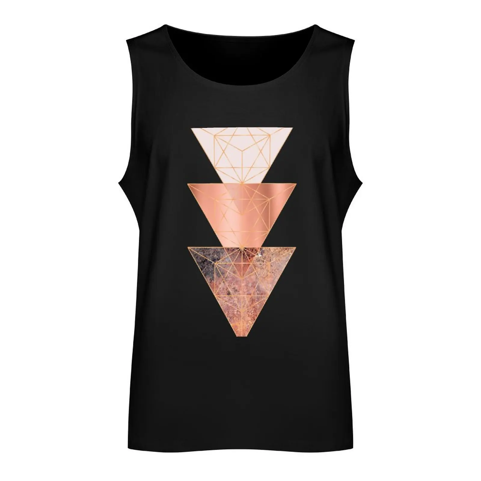 Blush and Copper Geo Tank Top gym shirt men Men's gym t-shirt cute tops