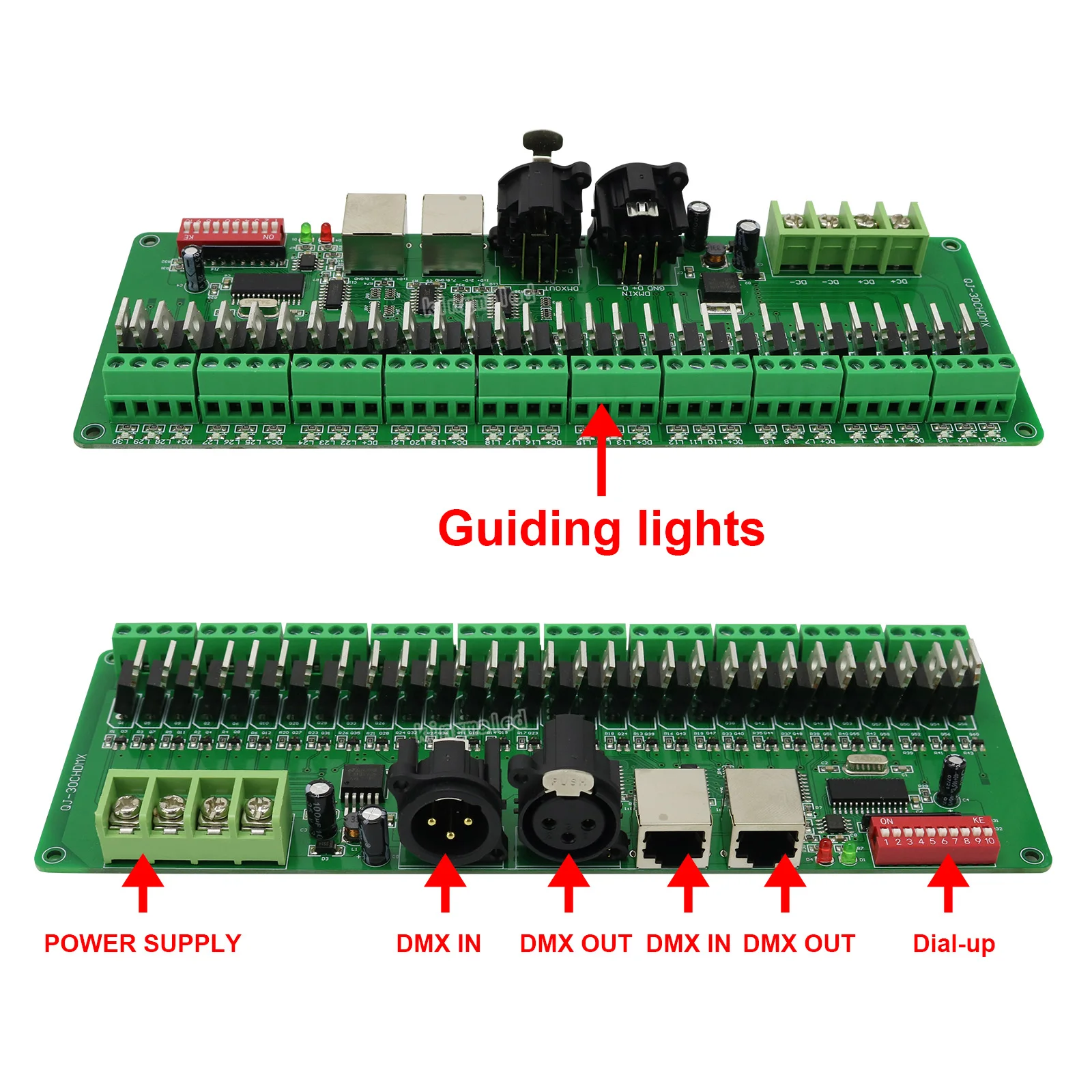 DMX Decoder 30 Channels RGB LED Strip Lights Driver DMX 512 No Plastic Box Controller DC 9V- 24V DMX512 Dimmer