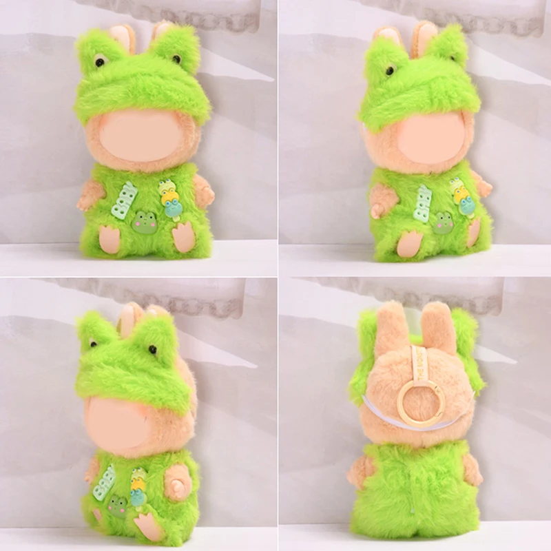 17 cm Mini Pluche Poppenkleertjes Outfit Accessoires Voor Labubu Kleding Tijd Om Te Chill Poppenkleertjes