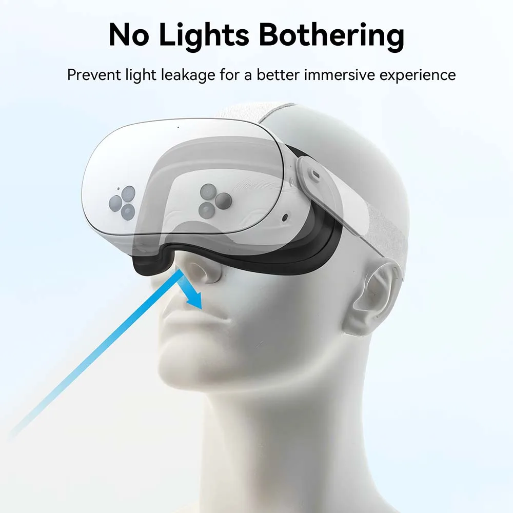 AMVR For Meta Quest 3S Face Cover Silicone Comfortable Sweatproof Protective Cover Eye Mask VR Glasses Accessories