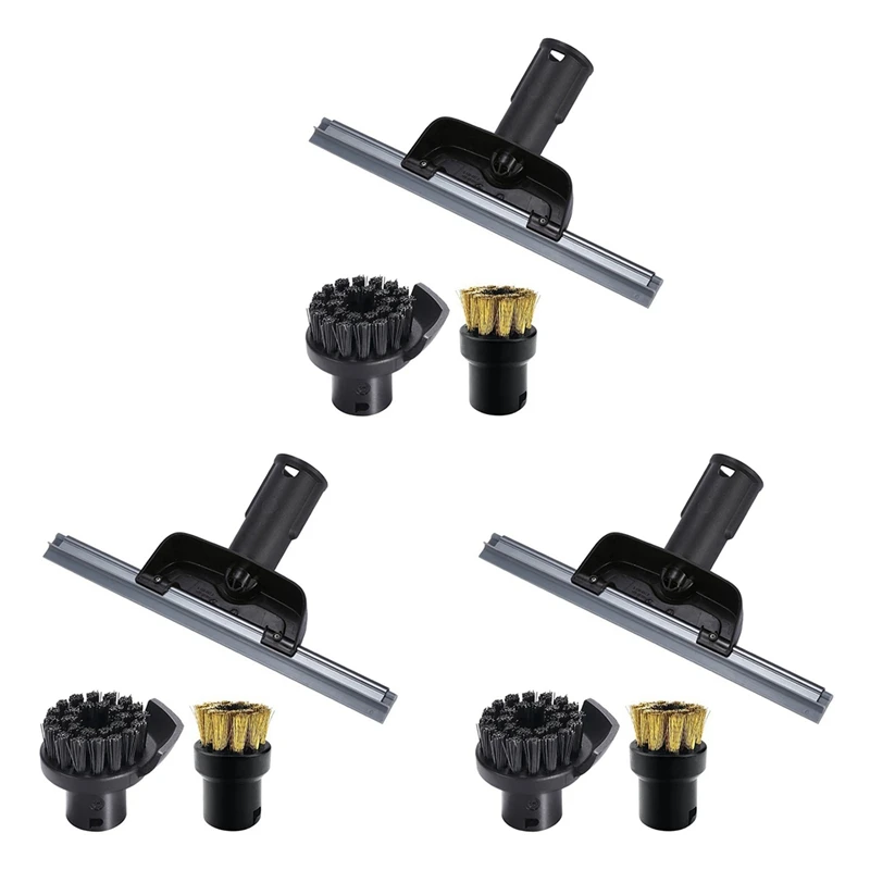 3X For Karcher SC2 SC3 SC4 SC5 CTK10 CTK20 Window Nozzle Scraper Round Brush For Steam Cleaner Mirrors