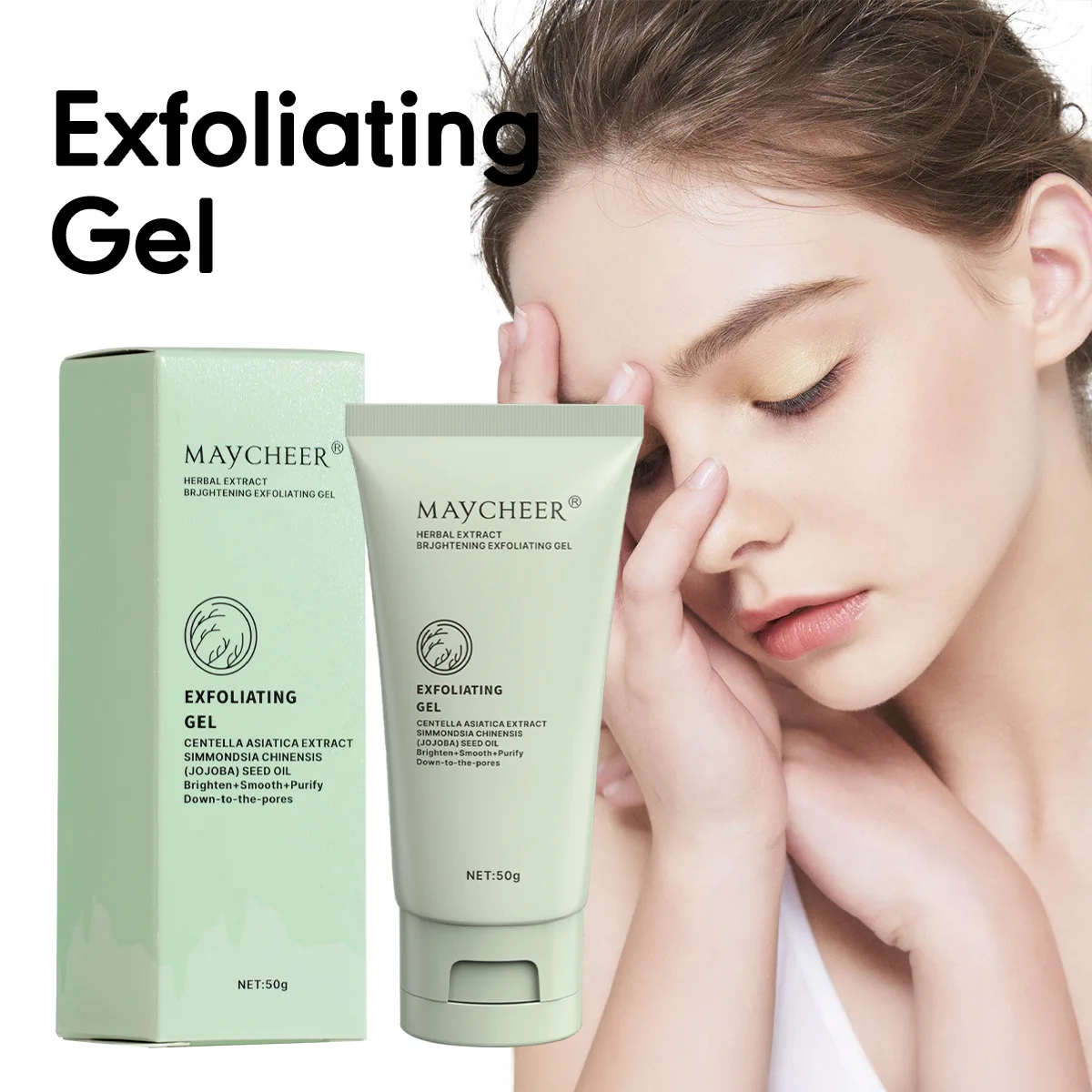 MAYCHEER Herbal Exfoliating Gel, Brightening & Deep Pore Cleansing