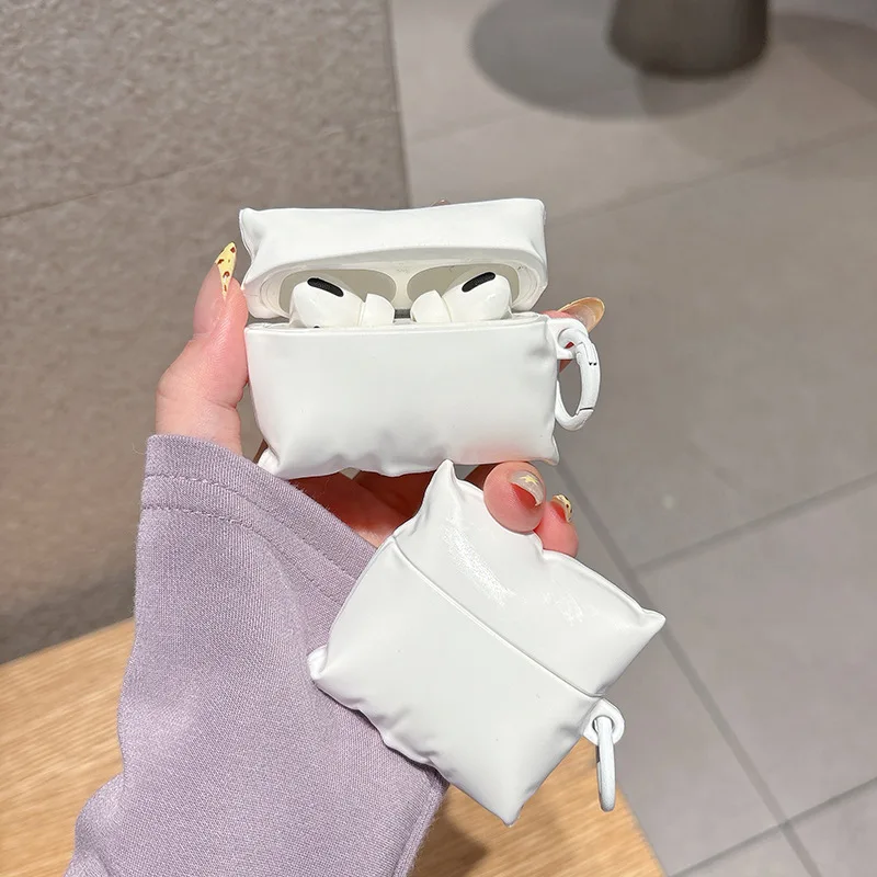 Creative White Pillow for Airpods Pro2  Protective Case for Apple 2/3/4 Generation Bluetooth Earphones Silicone Soft Shell