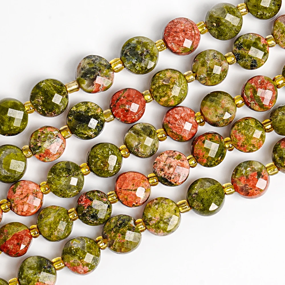 NATURAL UNAKITE STONE BEADS RE - Gemstone Bracelet Healing 评论和价格